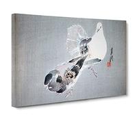 Two Doves By Ogata Gekko Canvas Print | Gallery Wrapped 30mm Frame Wall Art | 24x16 inches | Ready to Hang | Asian Picture | Living Room Bedroom Lounge Office