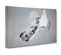 Two Doves by Ogata Gekko Canvas Print | Gallery Wrapped 30mm Frame Wall Art | 30x20 inches | Ready to Hang | Modern Picture | Living Room Bedroom Lounge Office