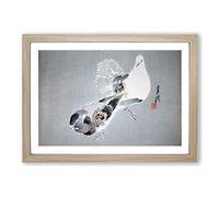Two Doves by Ogata Gekko Framed Print | A2 Oak Framed Wall Art | Ready to Hang | Modern Animal Picture | Living Room Bedroom Lounge Office