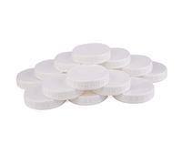 Two Dozen Wide Mouth Plastic Mason Jar Lids (24-Pack Bundle); 2 Dozen Unlined White Ribbed Lids