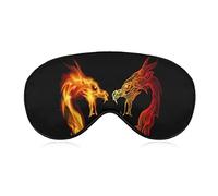 Two Dragon Heads in Fire Sleep Eye Mask Cute Blindfold Eye Covers Eyeshade for Women Men Gifts