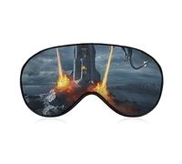 Two Dragons Attack The Castle Soft Eye Mask Cover Effective Shading Blindfold Comfort Sleep Mask with Elastic Adjustable Strap