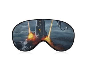 Two Dragons Attack The Castle Soft Eye Mask Cover Effective Shading Blindfold Comfort Sleep Mask with Elastic Adjustable Strap