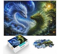 Two Dragons Facing Each Other, 1000 Piece Paper Jigsaw, 1000pcs (52x38cm) | For a puzzle gift during the festive season: Adult jigsaw puzzle with 1000 pieces fits long December evenings.