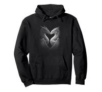 Two Dragons Forming Heart Shape Fantasy Romance Pullover Hoodie