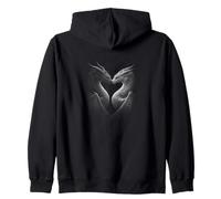 Two Dragons Forming Heart Shape Fantasy Romance Zip Hoodie