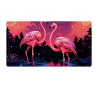 Two Dream Flamingos-1245 Deluxe Kitchen Mats for Floor,Machine Washable & Waterproof, Quick Dry & Non-Slip Floor Comfort Mats with Retro Vintage Design