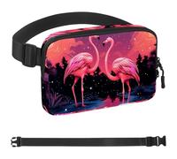 Two Dream Flamingos-791 Belt Bag for Men and Women Fanny Pack,Belt Bag with Adjustable Strap,Fashion Crossbody Everywhere Belt Bag for Travel Outdoors Running Hiking, Multicolor,