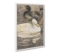 Two Ducks By Theo Van Hoytema Canvas Print | Gallery Wrapped 30mm Frame Wall Art | 20x14 inches | Ready to Hang | Classic Bird Picture | Living Room Bedroom Lounge Office