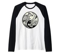 Two Eagles Pacific Northwest Native American Indian Style Raglan Baseball Tee