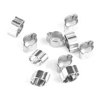 Two-Ear Hose Drive Clamp Tube Clip, 10 PCS Zinc Plated Stainless Steel Hose Clamps Ear Clamps Clamp Hose Clip for Fule Petrol Pipe Tube, Fixing Automobiles(5-7MM)