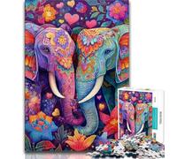 Two Elephants 1000 Pieces Jigsaw Puzzles For Teens And Adults,Stress Reliever Difficult Challenge Enhance Love between Couples 50x75cm