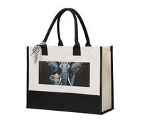 Two Elephants Canvas Tote Bag For Women Personalized Present Bag Large Capacity Reusable Shopping Bag Suitable For Wedding, Birthday, Holiday Great Gift For Mom, Teachers, Friends, Bridesmaids