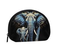 Two Elephants Coin Purse Personalized Coin Bag for Women Men Change Purse Small Wallets with Zipper Mini Shell Coin Pouch Outdoor Shopping Change Storage Bag Handbags Gifts