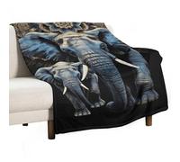 Two Elephants On Black Background Blanket Soft Flannel Throw Blanket 30"x50", Lightweight Decorative Blankets Warm Cozy Blankets for Couch, Bed, Camping & Travel, Ideal Gifts for Women Men