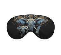 Two Elephants on Black Background Two Elephants Sleep Mask Personality Eye Sleep Shade Cover Comfortable Breathable Sleeping Blindfold Soft Comfortable Night Eye Cover Adjustable Band Eye Mask for Men