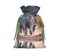 Two Elephants Playing Printed Drawstring Gift Bags,Various Sizes, Bulk Plastic Packaging Bags