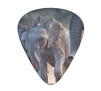 Two Elephants Playing Printed Guitar Picks With Organizer Storage Box 0.46 0.71 0.96 Mm Includes Thin Medium Heavy For Bass Electric Acoustic Guitars Ukulele 12 Pack