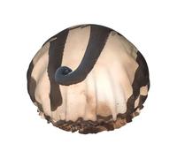 Two Elephants Playing Shower Caps for Women Reusable Waterproof Shower Cap with Elastic Strap Bath Hair Hat Double Layers Thick Bath Caps for Spa Salon Travel