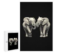 Two Elephants Playing Stylish Adults Jigsaw Puzzle Funny Wooden Educational Game Art Home Decor
