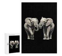 Two Elephants Playing Stylish Adults Jigsaw Puzzle Funny Wooden Educational Game Art Home Decor