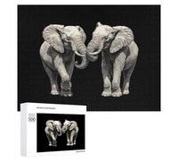 Two Elephants Playing Stylish Adults Jigsaw Puzzle Funny Wooden Intelligent Game Art Home Decor