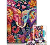 Two Elephants Puzzles for Teenagers Teens 1000pc Puzzle,Brain Teaser Game Wall Decoration Unique Birthday And Xmas Gifts (75x50cm)