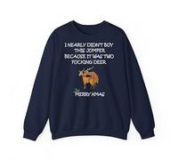 Two F*cking deer Jumper Merry Christmas two F*cking deer jumper Xmas Funny 2 F*cking deer sweatshirt xmas festive santa top Navy