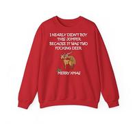 Two F*cking deer Jumper Merry Christmas two F*cking deer jumper Xmas Funny 2 F*cking deer sweatshirt xmas festive santa top Red