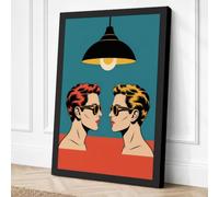 Two Faces, One Light Modern Canvas Wall Art Print 18x12 Inch (46 x 30 cm)
