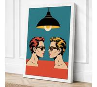 Two Faces, One Light Modern Canvas Wall Art Print 24x16 Inch (61 x 41 cm)