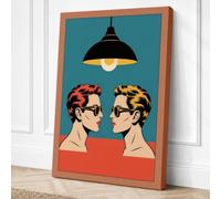 Two Faces, One Light Modern Canvas Wall Art Print 24x16 Inch (61 x 41 cm)