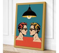 Two Faces, One Light Modern Canvas Wall Art Print 24x16 Inch (61 x 41 cm)