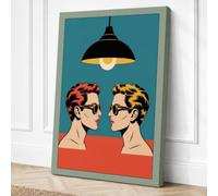 Two Faces, One Light Modern Canvas Wall Art Print 30x20 Inch (76 x 51 cm)