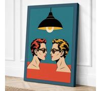 Two Faces, One Light Modern Canvas Wall Art Print 30x20 Inch (76 x 51 cm)