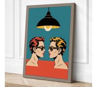 Two Faces, One Light Modern Canvas Wall Art Print 30x20 Inch (76 x 51 cm)