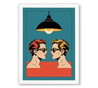 Two Faces, One Light Modern Framed Wall Art Print A1 (84.1×59.4cm) White, Wall Decor for Living Room, Bedroom, Office & Home, Ready to Hang, Art Gift