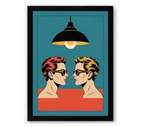 Two Faces, One Light Modern Framed Wall Art Print A4 (29.7×21cm) Black, Wall Decor for Living Room, Bedroom, Office & Home, Ready to Hang, Art Gift