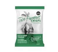 Two Farmers Crisps, Salt & Cider Vinegar Hand Cooked Crisps, Vegan and Vegetarian, Gluten Free, 100% Compostable Bags, 24 x 40g