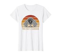 Two Fast 2 Curious Racing 2nd Birthday Race Car Toddler Value Graphic T-Shirt, Women, White, M