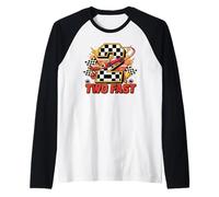 Two Fast 2Nd Birthday Funny Raglan Baseball Tee