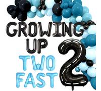 Two Fast Birthday Decorations Growing Up Two Fast Backdrop Number 2 Balloons Racing Car Boys 2nd Birthday for Racing Car Party