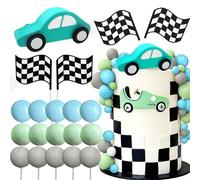 Two Fast Cake Toppers Race Car Cake Decoration Car Cake Topper Checkered Flag Cake Topper Growing Up Two Fast Birthday Decorations For Birthday