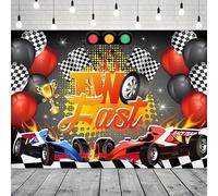 Two Fast Photography Backdrop Boy Race Car 2nd Birthday Checkered Flags Poster Sports Theme Party Background Dessert Table Decor 440x300CM