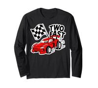 Two Fast Racing Car Checkered Flag Speed Long Sleeve T-Shirt