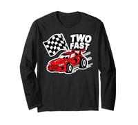 Two Fast Racing Car Speed Checkered Flag Long Sleeve T-Shirt
