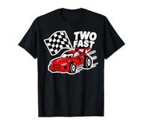 Two Fast Racing Car Speed Checkered Flag T-Shirt