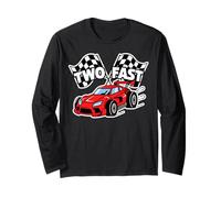 Two Fast Racing Car Speed Checkered Flags Long Sleeve T-Shirt