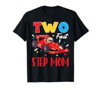 Two Fast Step Mom of The Birthday Boy Racing Car Family T-Shirt