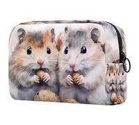 Two Fat Hamsters Cosmetic Bag for Women, Travel Toiletries Bags Large Makeup Handy Pouch Organiser Bag with Zipper
